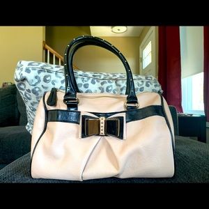 Aldo Black and nude gold studded shoulder bag